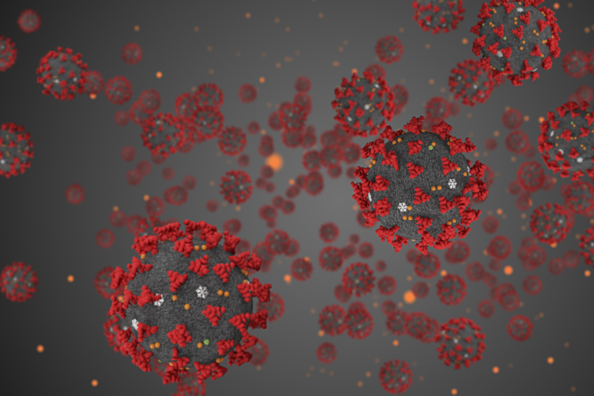 3D Illustration of Coronavirus or COVID-19 Cells