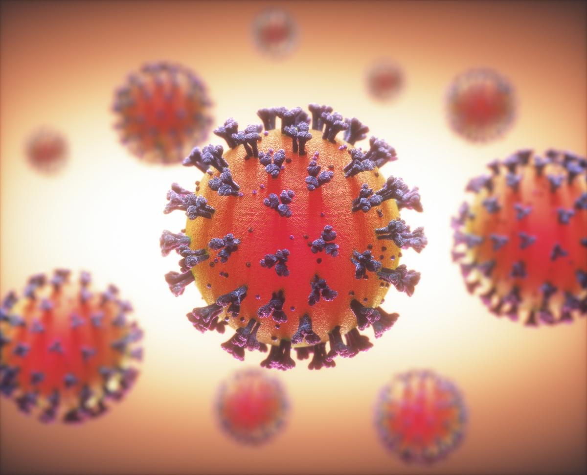 3D Illustration of Coronavirus or COVID-19 Cells