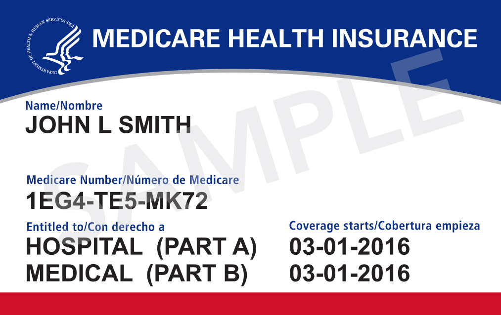 Sample Medicare Health Insurance Card as Shown on medicare.gov